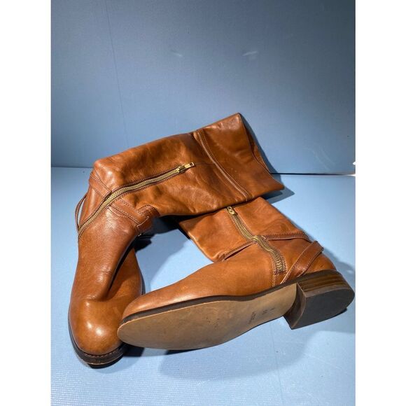 Coach Women's Micha Wide Calf Tall Leather Riding Boots Cinnamon Size 5.5 - Picture 7 of 7